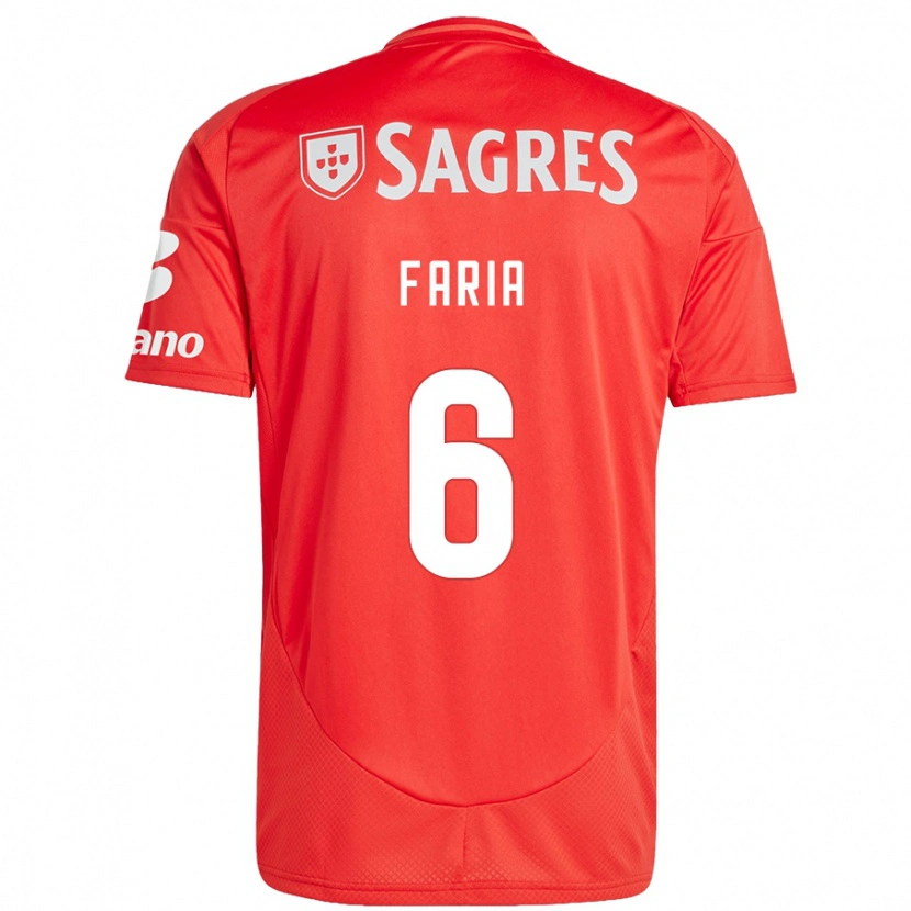 Danxen Kvinnor Andreia Faria #6 Röd Vit Hemmatröja Matchtröjor 2024/25 Tröjor T-Tröja