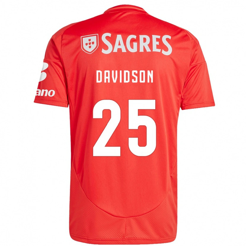 Danxen Kvinnor Chandra Davidson #25 Röd Vit Hemmatröja Matchtröjor 2024/25 Tröjor T-Tröja