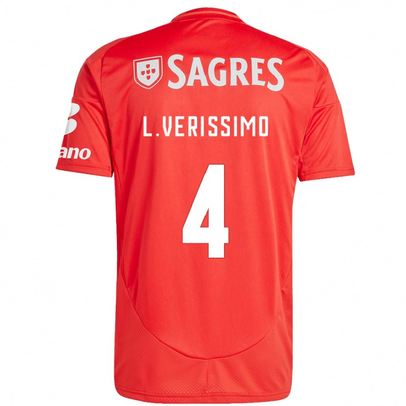 Danxen Kvinnor Lucas Verissimo #4 Röd Vit Hemmatröja Matchtröjor 2024/25 Tröjor T-Tröja
