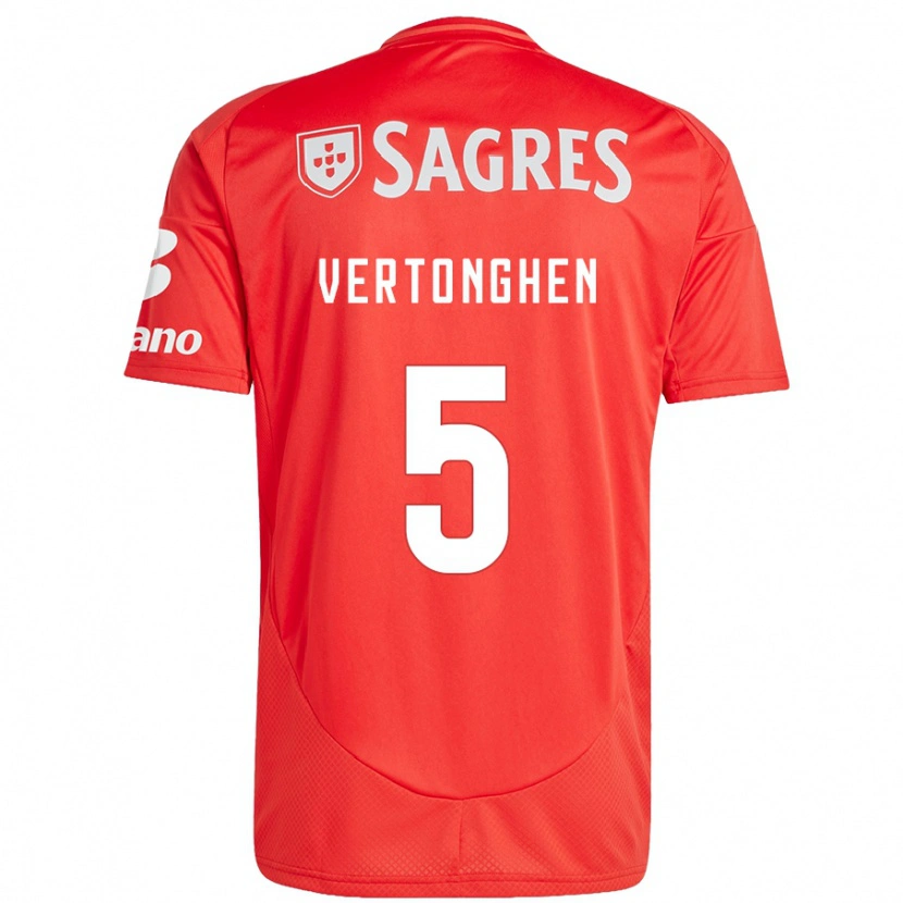 Danxen Kvinnor Jan Vertonghen #5 Röd Vit Hemmatröja Matchtröjor 2024/25 Tröjor T-Tröja