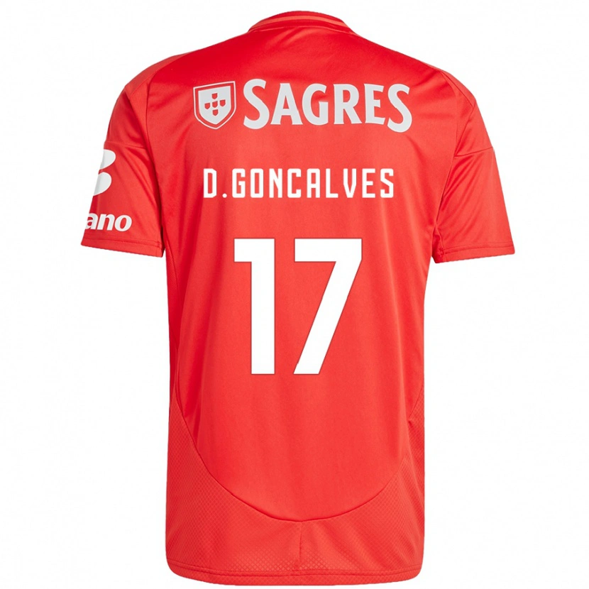 Danxen Kvinnor Diogo Goncalves #17 Röd Vit Hemmatröja Matchtröjor 2024/25 Tröjor T-Tröja