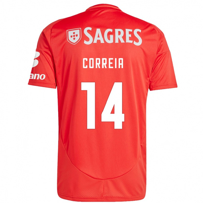 Danxen Kvinnor Carolina Correia #14 Röd Vit Hemmatröja Matchtröjor 2024/25 Tröjor T-Tröja