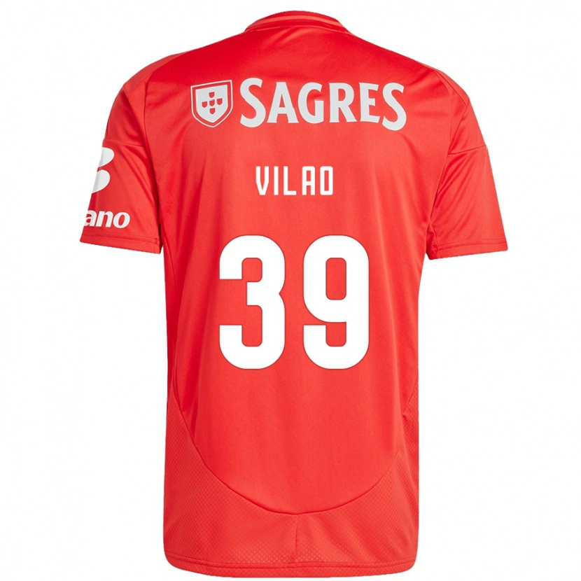 Danxen Kvinnor Carolina Vilao #39 Röd Vit Hemmatröja Matchtröjor 2024/25 Tröjor T-Tröja