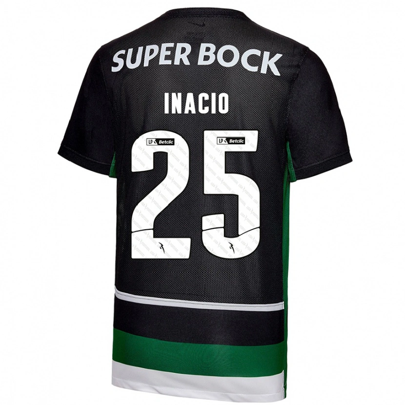 Danxen Kvinnor Gonçalo Inácio #25 Svart Vit Grön Hemmatröja Matchtröjor 2024/25 Tröjor T-Tröja