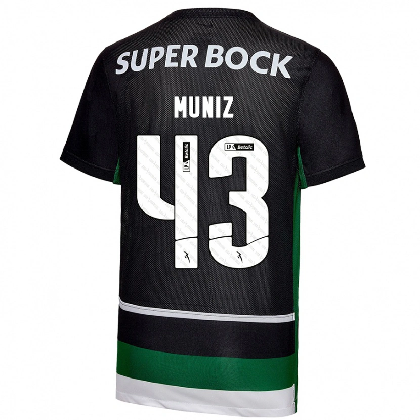 Danxen Kvinnor João Muniz #43 Svart Vit Grön Hemmatröja Matchtröjor 2024/25 Tröjor T-Tröja