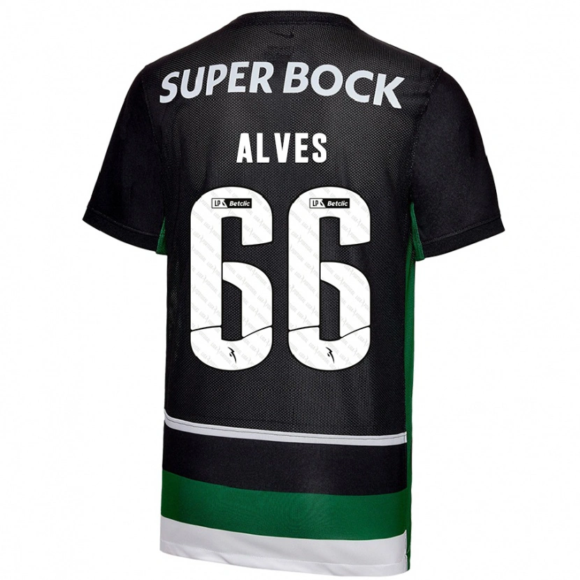 Danxen Kvinnor Miguel Alves #66 Svart Vit Grön Hemmatröja Matchtröjor 2024/25 Tröjor T-Tröja