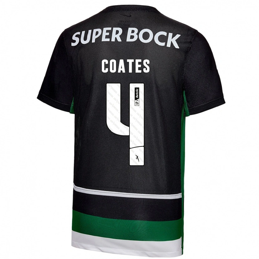 Danxen Kvinnor Sebastián Coates #4 Svart Vit Grön Hemmatröja Matchtröjor 2024/25 Tröjor T-Tröja
