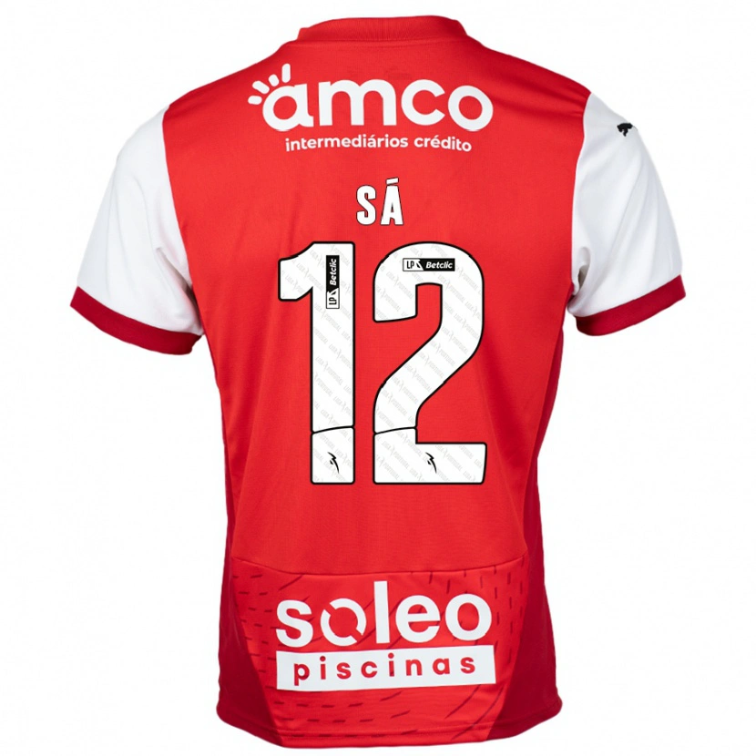 Danxen Kvinnor Tiago Sá #12 Röd Vit Hemmatröja Matchtröjor 2024/25 Tröjor T-Tröja