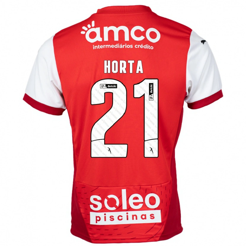 Danxen Kvinnor Ricardo Horta #21 Röd Vit Hemmatröja Matchtröjor 2024/25 Tröjor T-Tröja