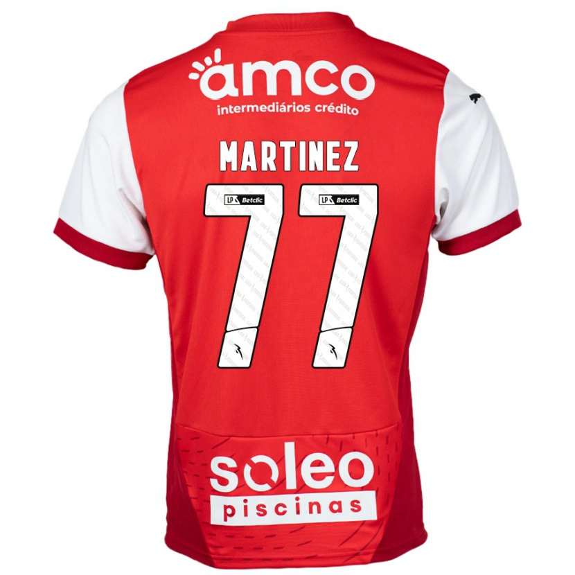 Danxen Kvinnor Gabri Martínez #77 Röd Vit Hemmatröja Matchtröjor 2024/25 Tröjor T-Tröja