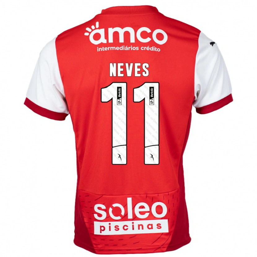 Danxen Kvinnor Bernardo Neves #11 Röd Vit Hemmatröja Matchtröjor 2024/25 Tröjor T-Tröja