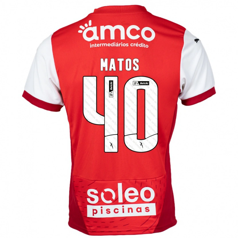Danxen Kvinnor João Matos #40 Röd Vit Hemmatröja Matchtröjor 2024/25 Tröjor T-Tröja