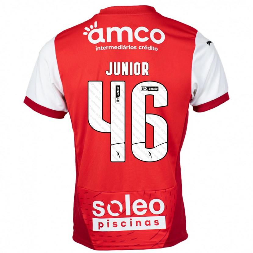 Danxen Kvinnor Mário Junior #46 Röd Vit Hemmatröja Matchtröjor 2024/25 Tröjor T-Tröja