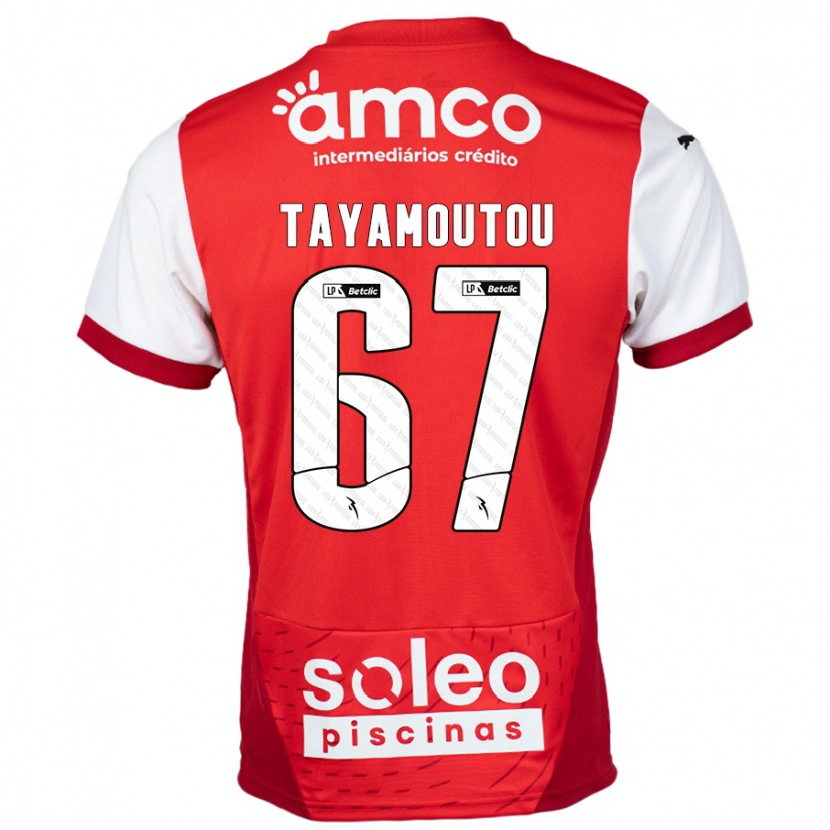 Danxen Kvinnor Enzo Tayamoutou #67 Röd Vit Hemmatröja Matchtröjor 2024/25 Tröjor T-Tröja