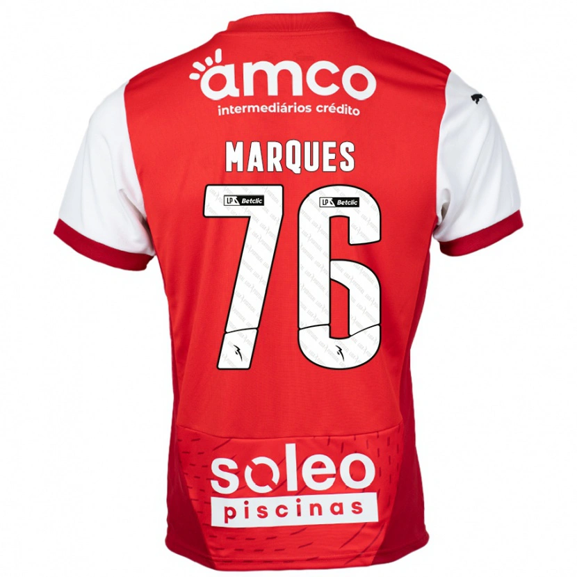 Danxen Kvinnor Tomás Marques #76 Röd Vit Hemmatröja Matchtröjor 2024/25 Tröjor T-Tröja