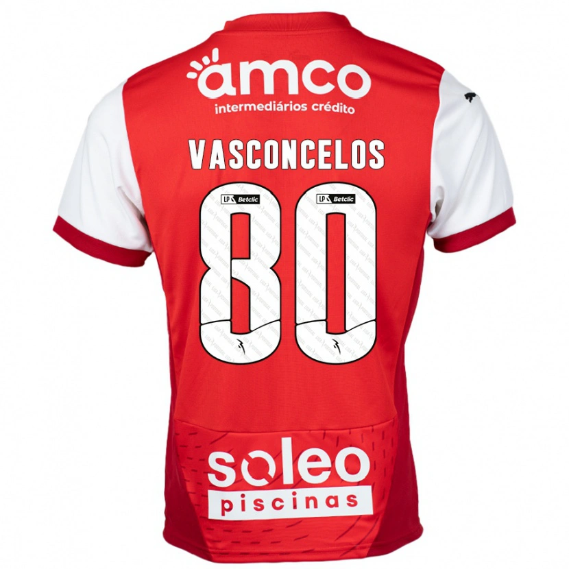 Danxen Kvinnor Vasconcelos #80 Röd Vit Hemmatröja Matchtröjor 2024/25 Tröjor T-Tröja