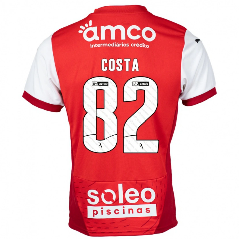 Danxen Kvinnor Gui Costa #82 Röd Vit Hemmatröja Matchtröjor 2024/25 Tröjor T-Tröja