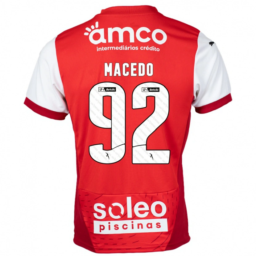 Danxen Kvinnor Rodrigo Macedo #92 Röd Vit Hemmatröja Matchtröjor 2024/25 Tröjor T-Tröja