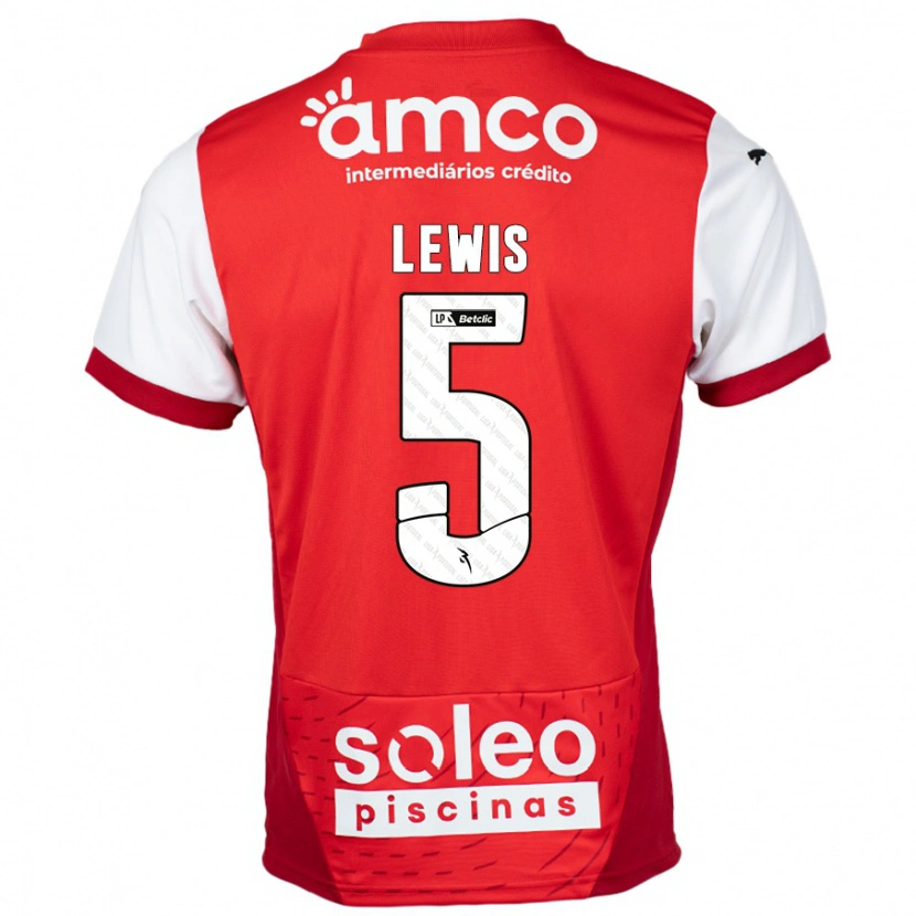 Danxen Kvinnor Leah Lewis #5 Röd Vit Hemmatröja Matchtröjor 2024/25 Tröjor T-Tröja