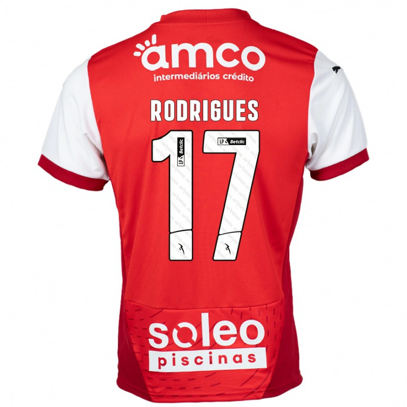 Danxen Kvinnor Tânia Rodrigues #17 Röd Vit Hemmatröja Matchtröjor 2024/25 Tröjor T-Tröja