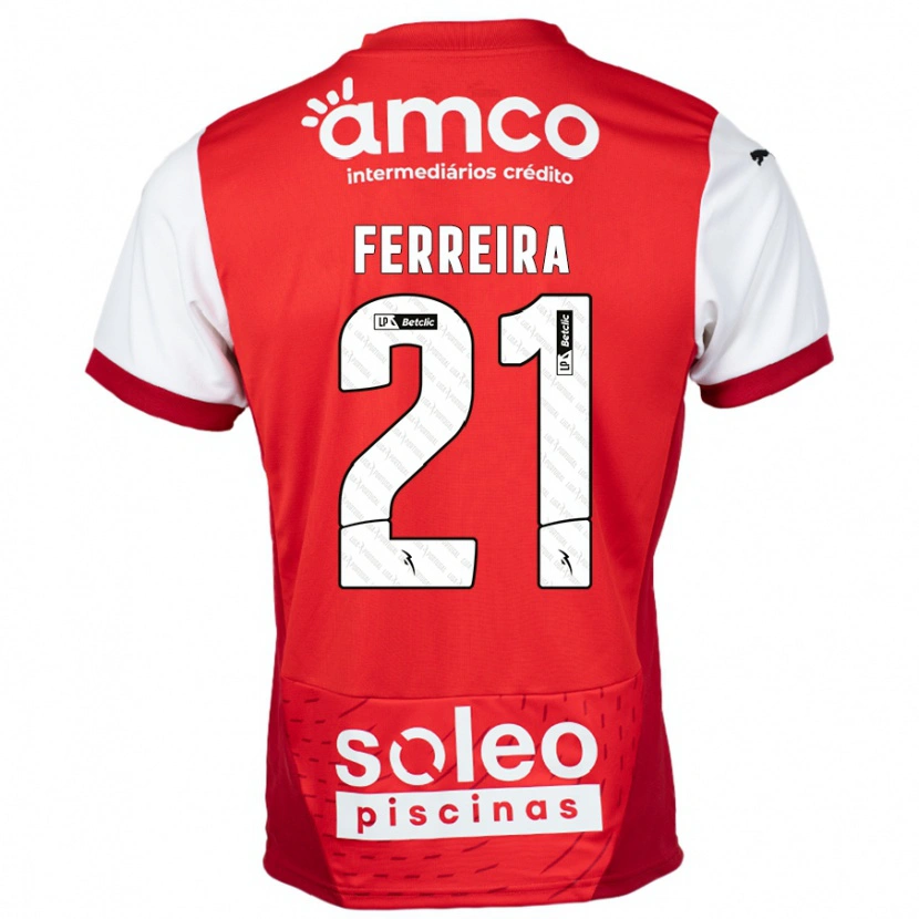 Danxen Kvinnor Ana Carolina Ferreira #21 Röd Vit Hemmatröja Matchtröjor 2024/25 Tröjor T-Tröja