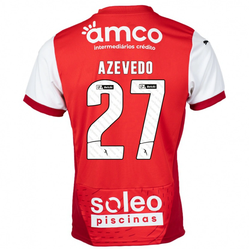 Danxen Kvinnor Mariana Azevedo #27 Röd Vit Hemmatröja Matchtröjor 2024/25 Tröjor T-Tröja