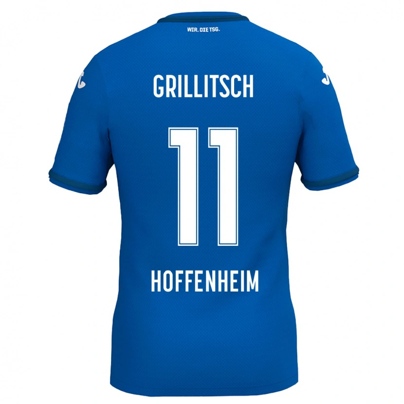 Danxen Kvinnor Florian Grillitsch #11 Kungsblå Hemmatröja Matchtröjor 2024/25 Tröjor T-Tröja