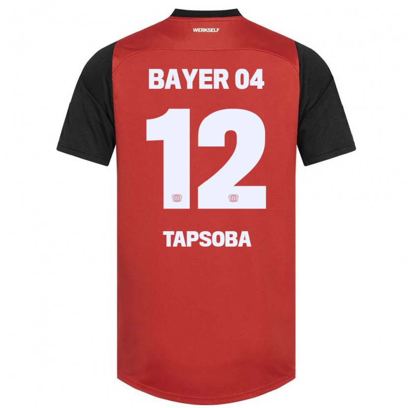 Danxen Kvinnor Edmond Tapsoba #12 Röd Svart Hemmatröja Matchtröjor 2024/25 Tröjor T-Tröja