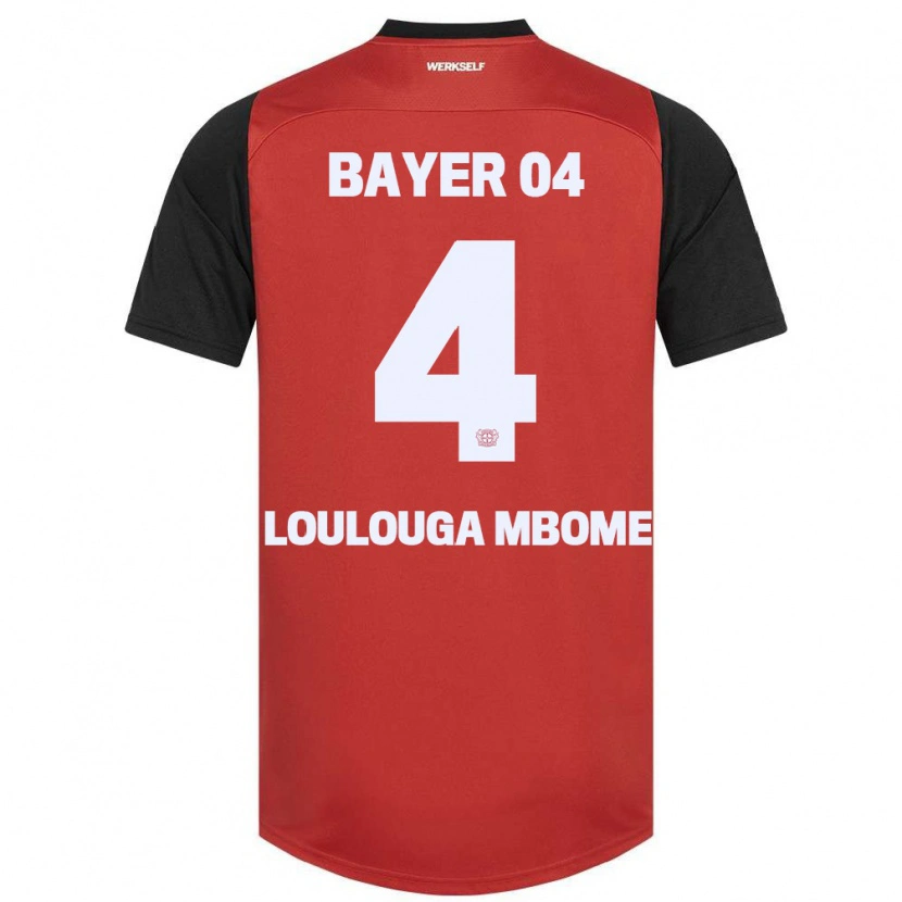 Danxen Kvinnor Adrien Loulouga Mbome #4 Röd Svart Hemmatröja Matchtröjor 2024/25 Tröjor T-Tröja