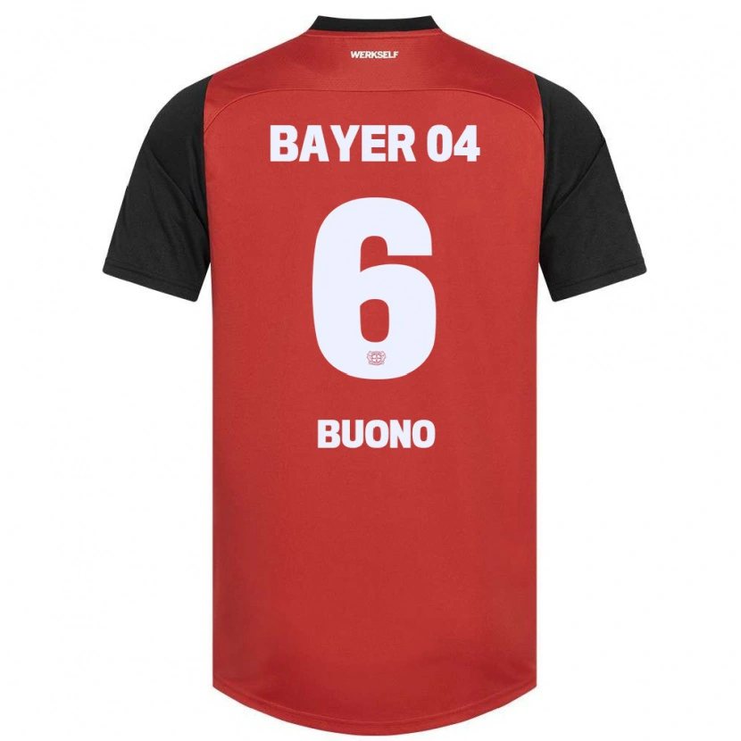 Danxen Kvinnor Francesco Buono #6 Röd Svart Hemmatröja Matchtröjor 2024/25 Tröjor T-Tröja