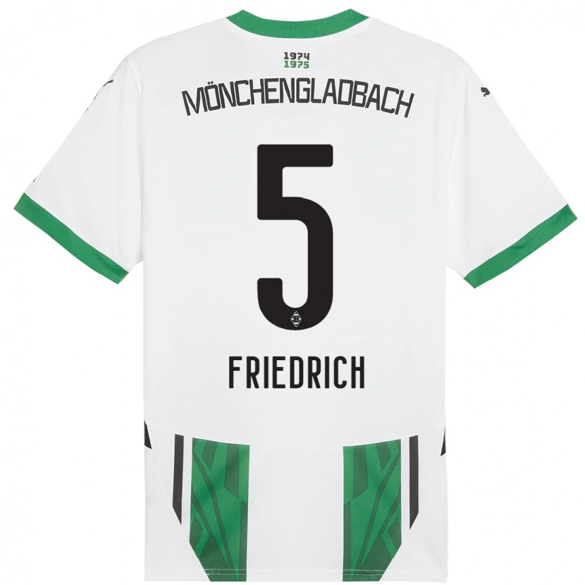 Danxen Kvinnor Marvin Friedrich #5 Vit Grön Hemmatröja Matchtröjor 2024/25 Tröjor T-Tröja