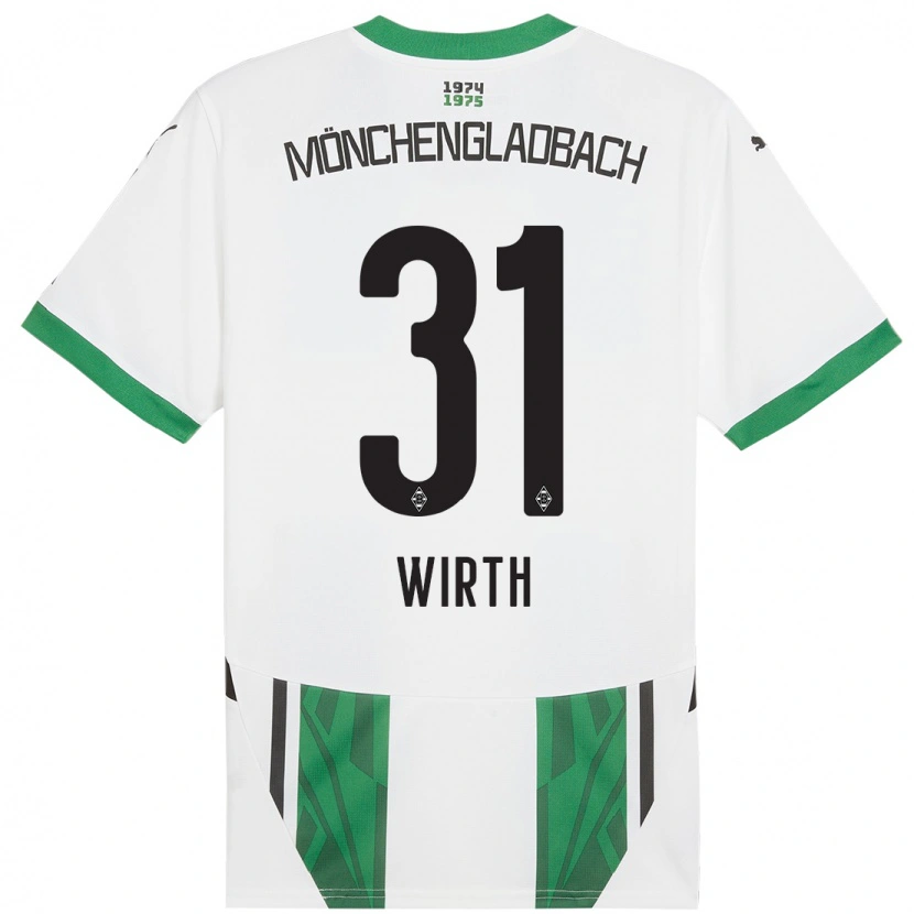 Danxen Kvinnor Linus Wirth #31 Vit Grön Hemmatröja Matchtröjor 2024/25 Tröjor T-Tröja