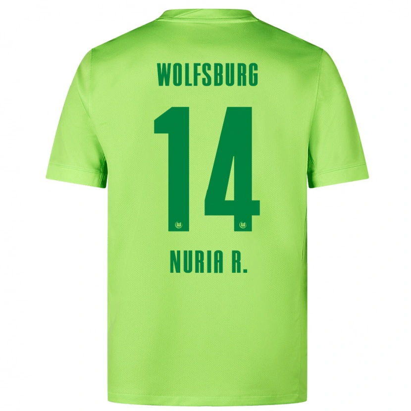Danxen Kvinnor Nuria Rábano #14 Fluorescerande Grön Hemmatröja Matchtröjor 2024/25 Tröjor T-Tröja