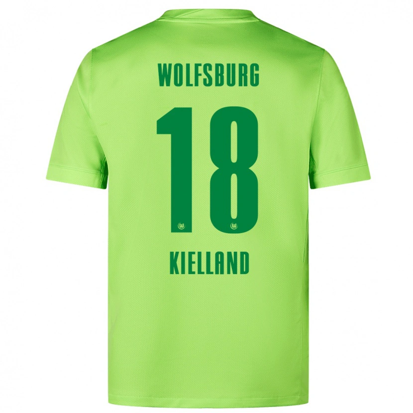 Danxen Kvinnor Justine Kielland #18 Fluorescerande Grön Hemmatröja Matchtröjor 2024/25 Tröjor T-Tröja