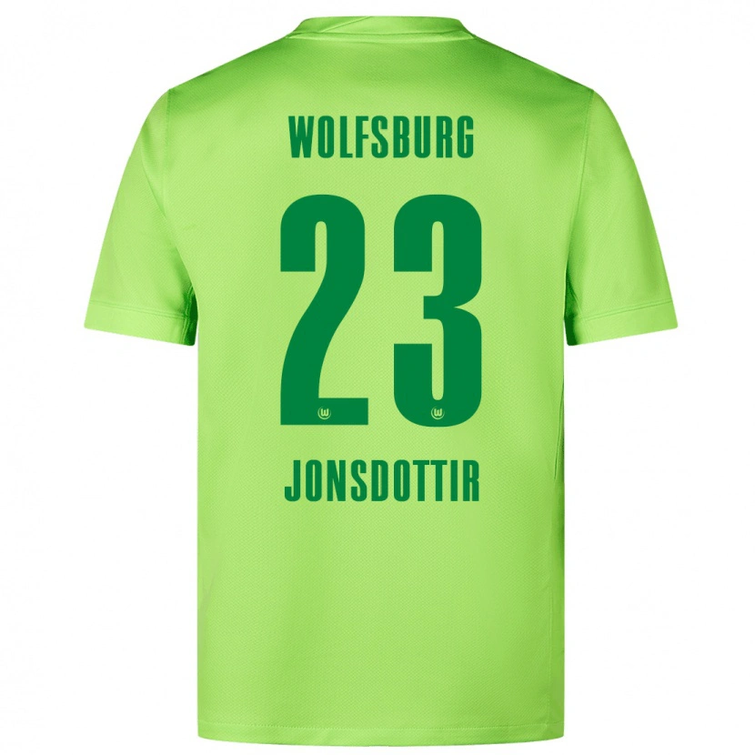 Danxen Kvinnor Sveindís Jane Jónsdóttir #23 Fluorescerande Grön Hemmatröja Matchtröjor 2024/25 Tröjor T-Tröja