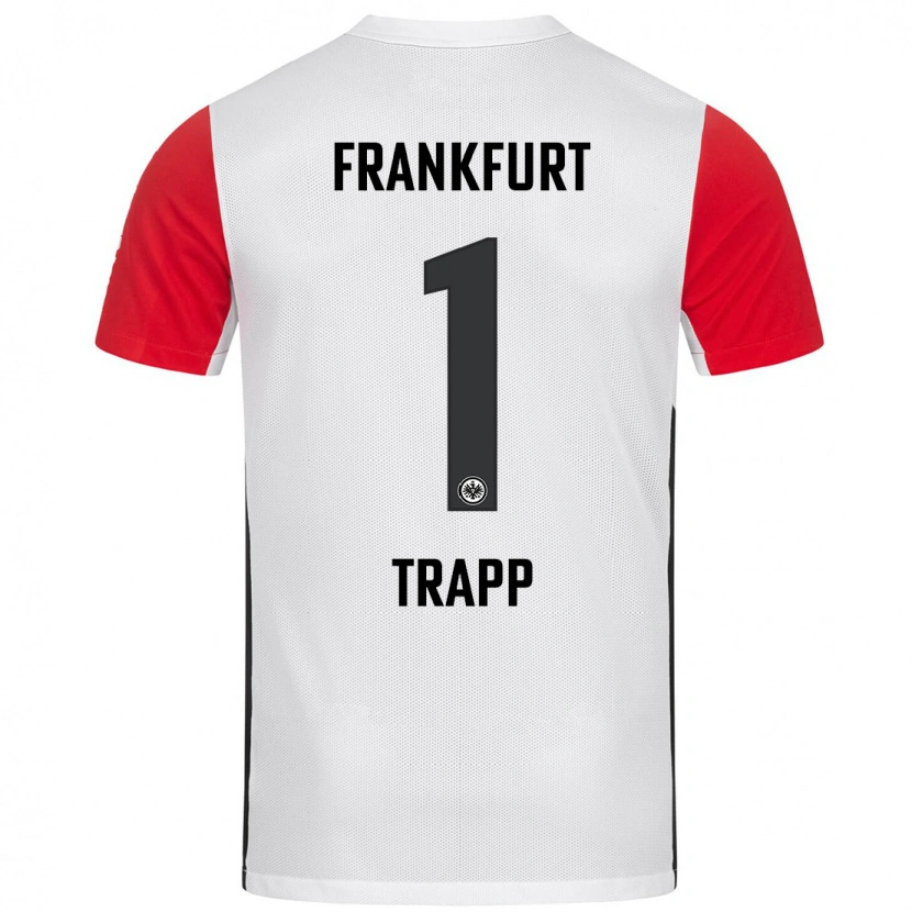 Danxen Kvinnor Kevin Trapp #1 Vit Röd Hemmatröja Matchtröjor 2024/25 Tröjor T-Tröja