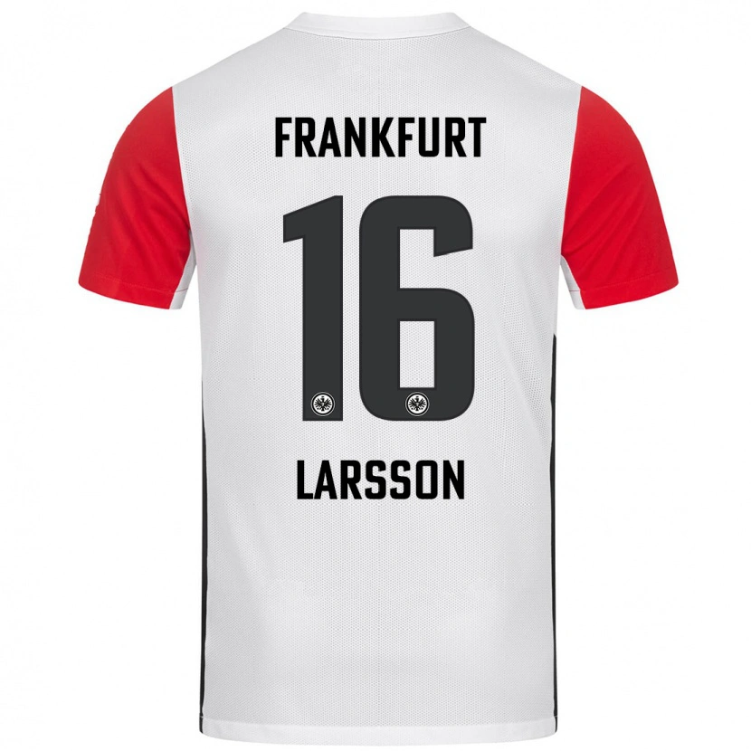 Danxen Kvinnor Hugo Larsson #16 Vit Röd Hemmatröja Matchtröjor 2024/25 Tröjor T-Tröja