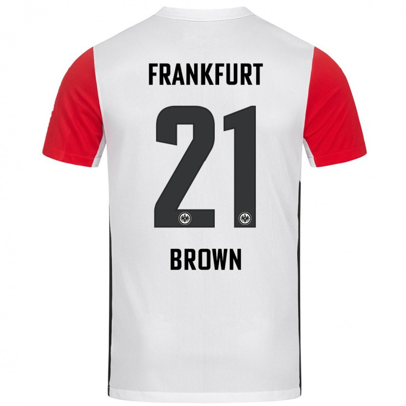 Danxen Kvinnor Nathaniel Brown #21 Vit Röd Hemmatröja Matchtröjor 2024/25 Tröjor T-Tröja