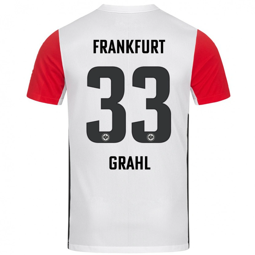 Danxen Kvinnor Jens Grahl #33 Vit Röd Hemmatröja Matchtröjor 2024/25 Tröjor T-Tröja