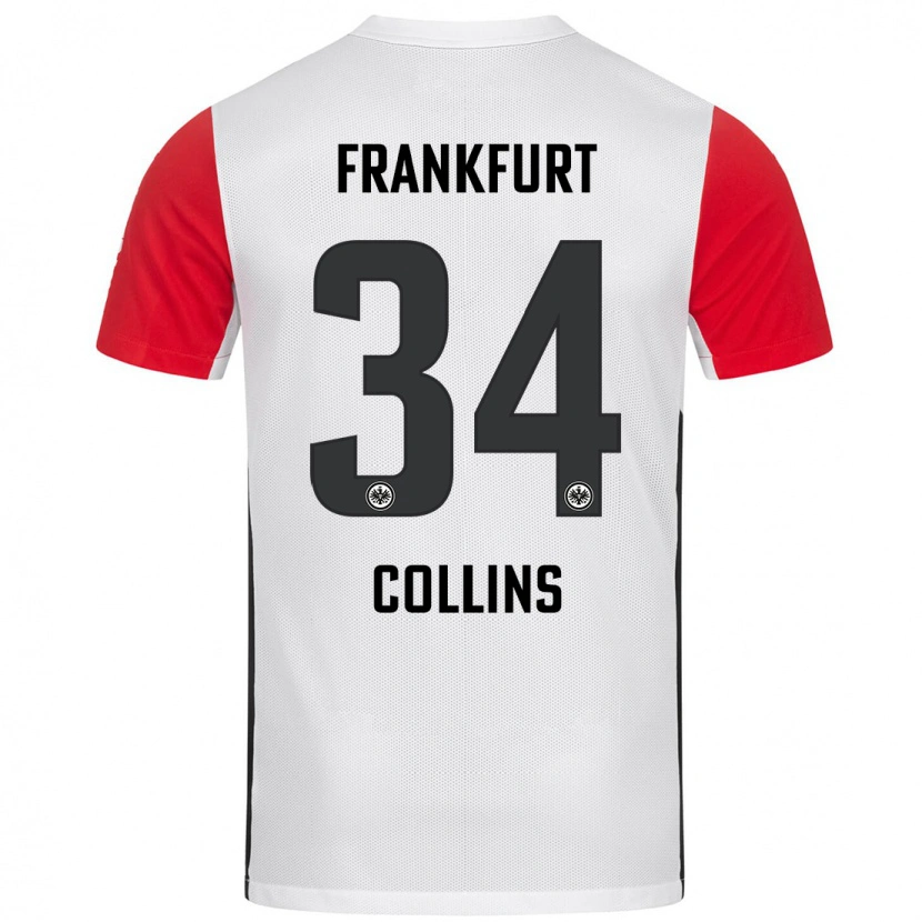 Danxen Kvinnor Nnamdi Collins #34 Vit Röd Hemmatröja Matchtröjor 2024/25 Tröjor T-Tröja