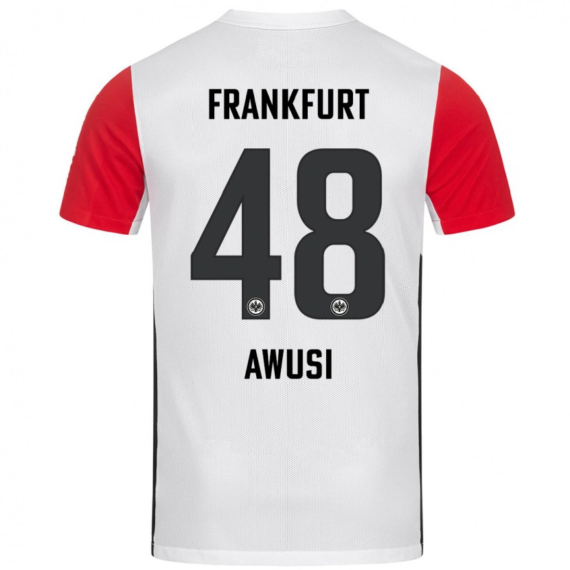 Danxen Kvinnor Junior Awusi #48 Vit Röd Hemmatröja Matchtröjor 2024/25 Tröjor T-Tröja
