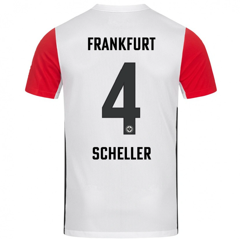 Danxen Kvinnor Niklas Scheller #4 Vit Röd Hemmatröja Matchtröjor 2024/25 Tröjor T-Tröja