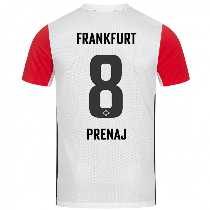 Danxen Kvinnor Christian Prenaj #8 Vit Röd Hemmatröja Matchtröjor 2024/25 Tröjor T-Tröja