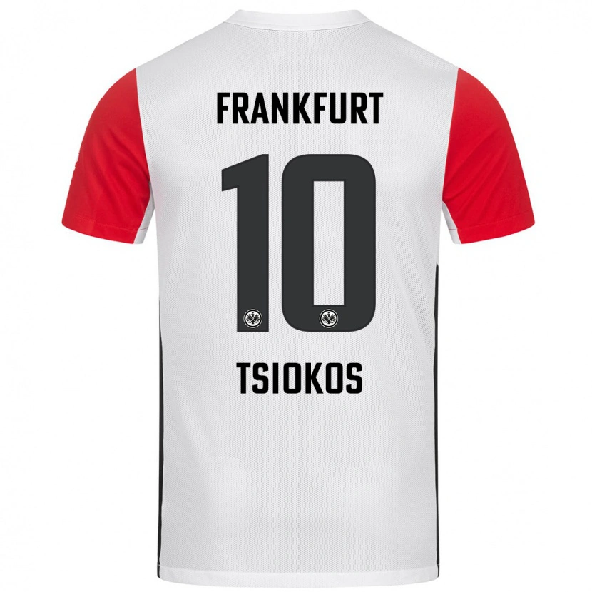 Danxen Kvinnor Leonidas Ilias Tsiokos #10 Vit Röd Hemmatröja Matchtröjor 2024/25 Tröjor T-Tröja