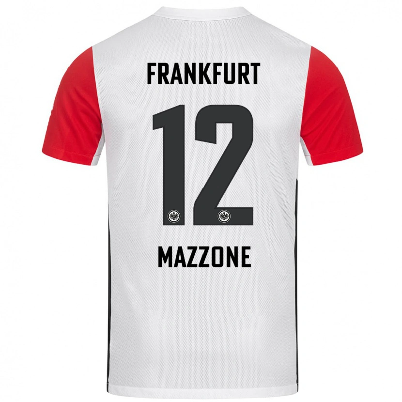 Danxen Kvinnor Matteo Mazzone #12 Vit Röd Hemmatröja Matchtröjor 2024/25 Tröjor T-Tröja