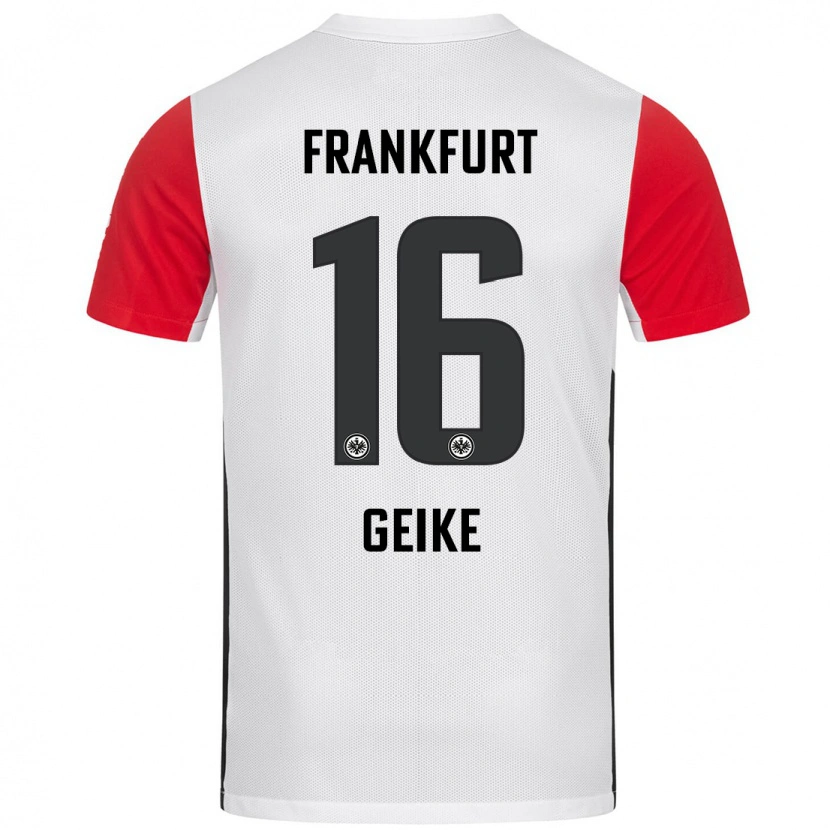Danxen Kvinnor Jonah Geike #16 Vit Röd Hemmatröja Matchtröjor 2024/25 Tröjor T-Tröja