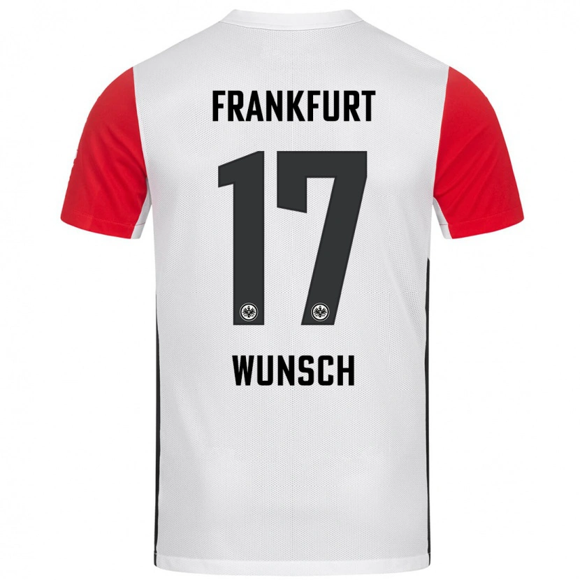 Danxen Kvinnor Paul Wünsch #17 Vit Röd Hemmatröja Matchtröjor 2024/25 Tröjor T-Tröja