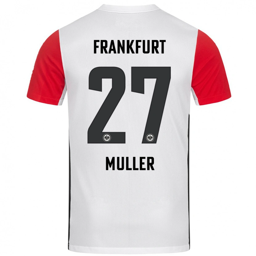 Danxen Kvinnor Mark Müller #27 Vit Röd Hemmatröja Matchtröjor 2024/25 Tröjor T-Tröja