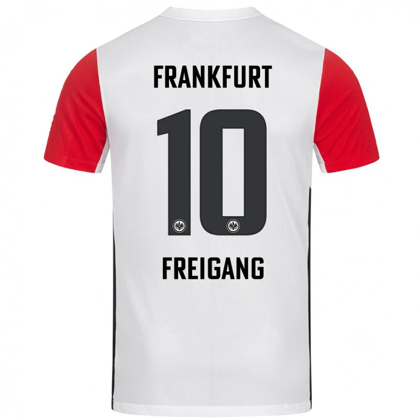 Danxen Kvinnor Laura Freigang #10 Vit Röd Hemmatröja Matchtröjor 2024/25 Tröjor T-Tröja