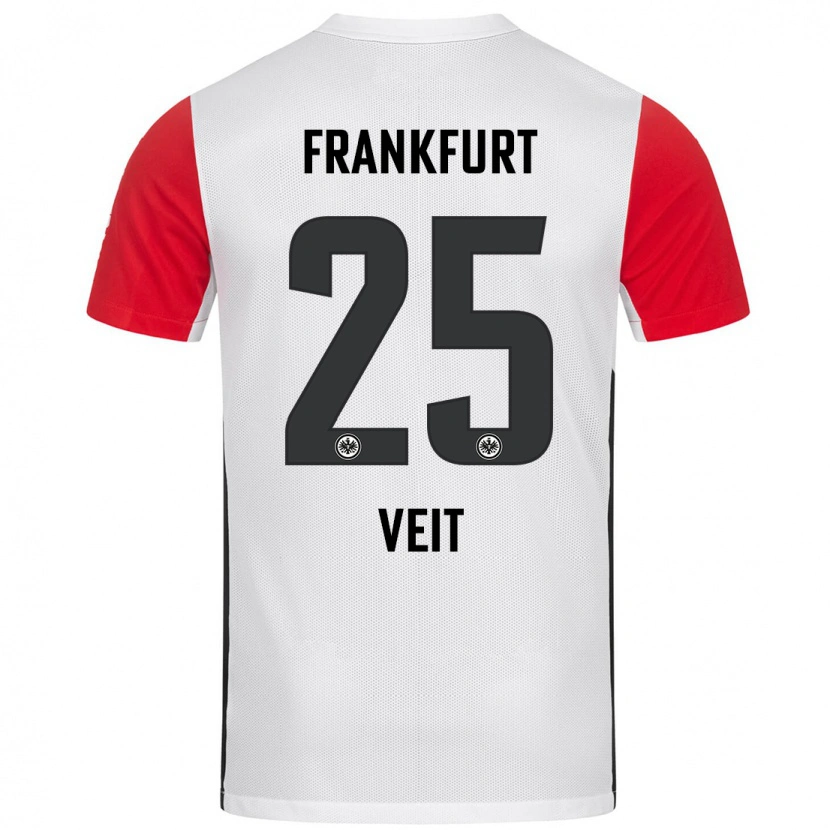 Danxen Kvinnor Jella Veit #25 Vit Röd Hemmatröja Matchtröjor 2024/25 Tröjor T-Tröja